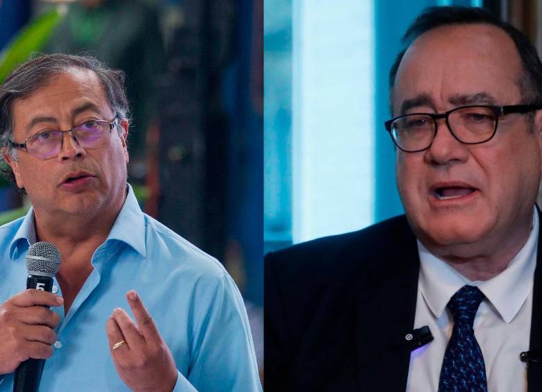 Gustavo Petro le dijo a Alejandro Giammattei que la “cordura en política es luchar contra la corrupción. FOTOS CAMILO SUÁREZ Y COLPRENSA 