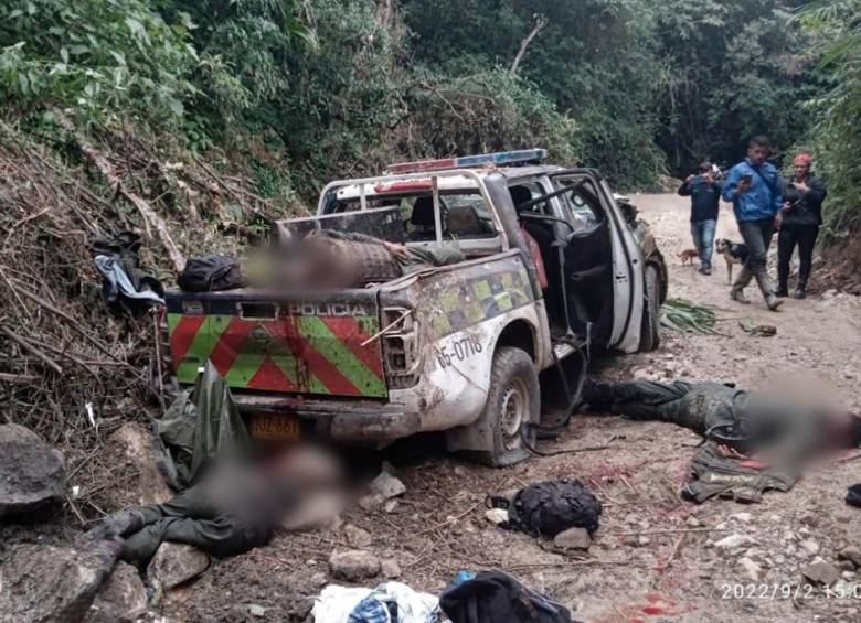 Fotos  As qued la patrulla de la Polica atacada en Neiva