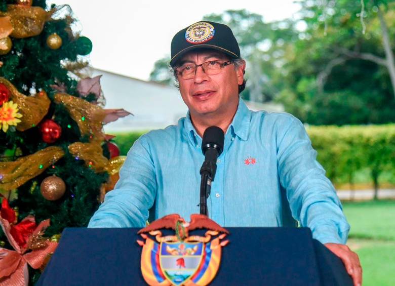 El presidente Gustavo Petro hizo su primera alocución de Navidad desde el Fuerte Militar de Tolemaida. FOTO Cortesía