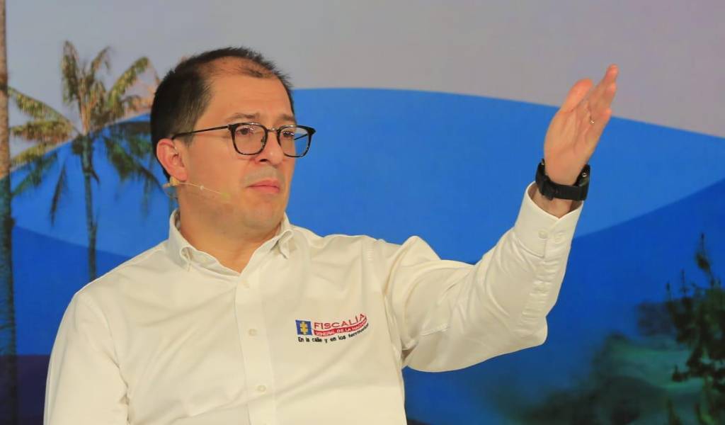 En la rendición de cuentas de la Fiscalía en Medellín, el fiscal Barbosa advirtió la presencia de varios “orangutanes” en la propuesta de Plan Nacional de Desarrollo. Foto: Jaime Pérez.