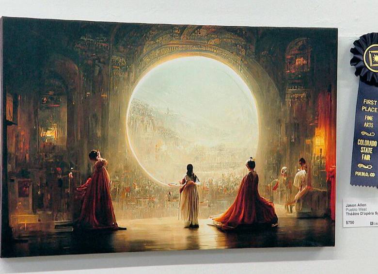 Con esta pieza elaborada en la IA Midjourney, el diseñador de videojuegos Jason Allen ganó un concurso de ilustración en Estados Unidos. FOTO Twitter @colostatefair