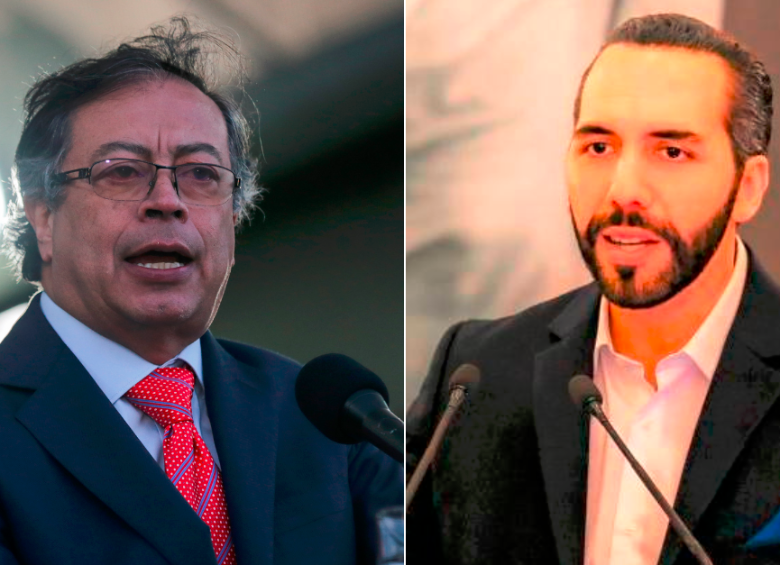 El presidente Gustavo Petro y su homólogo con El Salvador, Nayib Bukele. FOTO: CORTESÍA