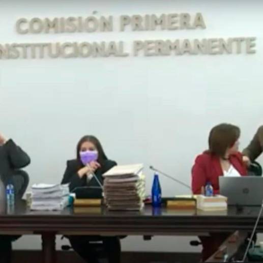 Hacia las 11:00 de la mañana solo había presencia de dos senadores en la Comsión que está conformada por 22. FOTO CAPTURA DE PANTALLA 