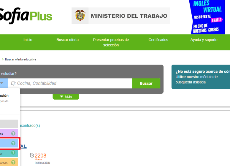 Plataforma SofiaPlus FOTO: Captura de pantalla