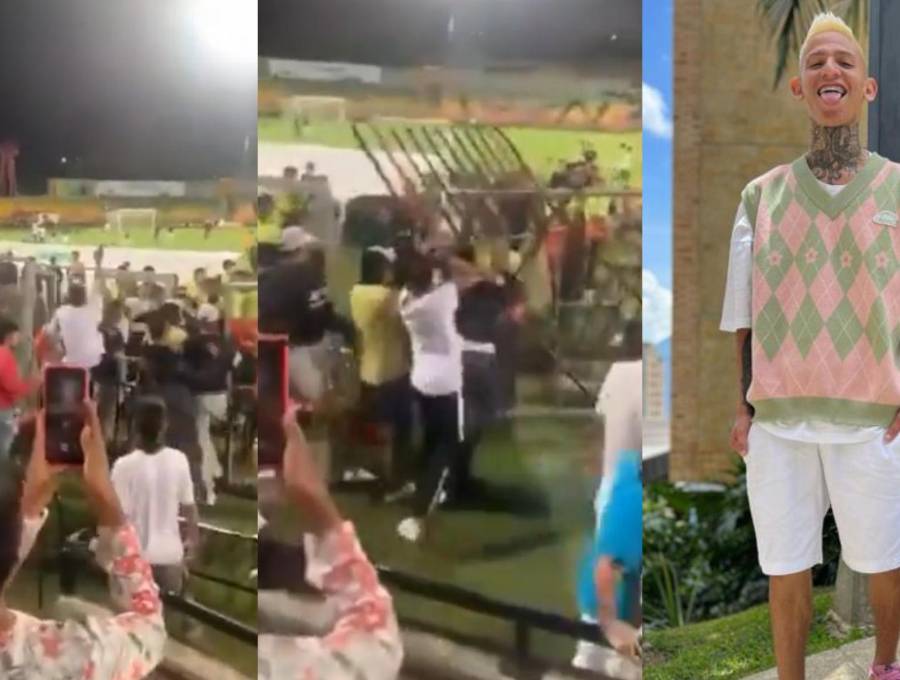 Los desmanes en el estadio ocurrieron después de que se acabara el partido entre los influencers. FOTO: Video Twitter @OutofcontextFPC e Instagram @la_liendraa