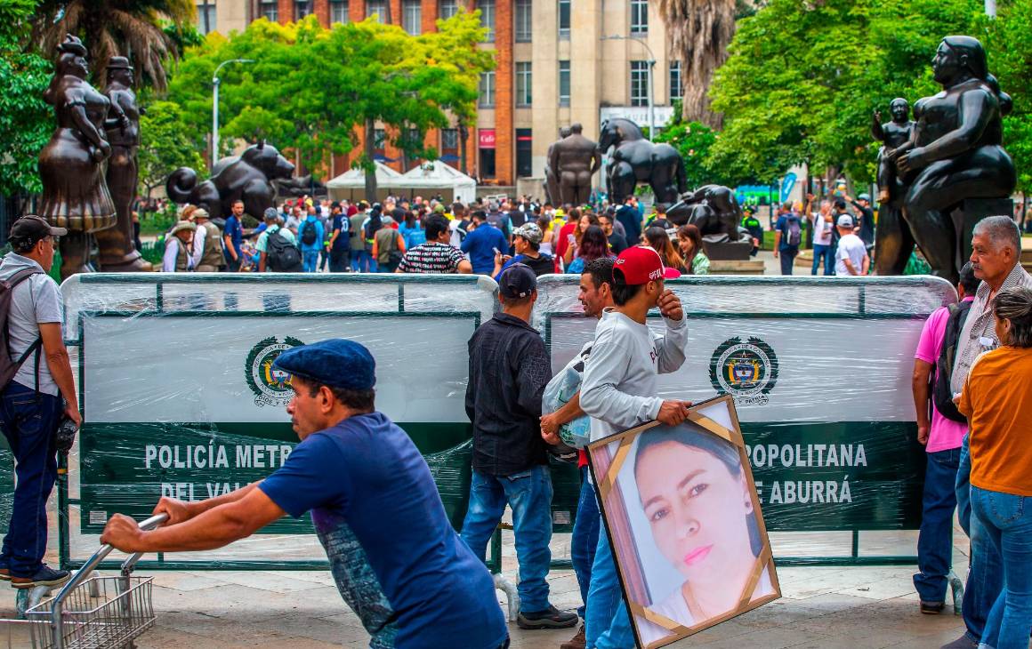 La Plaza Botero lleva cerrada un mes. Foto: Esneyder Gutiérrez