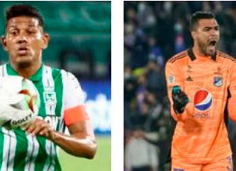 Álex Mejía de Nacional y el portero Álvaro Montero de Millonarios. FOTOS DIMAYOR