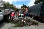 El bloqueo se presenta a la altura del municipio de El Santuario en el Oriente antioqueño. Foto Manuel Saldarriaga