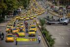 Desde las 10 de la mañana los taxistas de Medellín iniciaron su protesta. Foto: Carlos Velásquez 