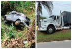 Así quedaron los dos vehículos involucrados en accidentes este sábado, en hechos distintos. FOTOS Cortesía