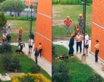 Perro pitbull atacó a un gato hasta la muerte en conjunto residencial de Soacha. Foto: Pantallazo de video en Twiiter @dona_pily2. 