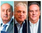 Carlos Ignacio Gallego, presidente de Nutresa; Gonzalo Pérez, presidente de Grupo Sura; y Jorge Mario Velásquez, presidente de Grupo Argos. FOTO: El Colombiano
