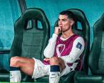 Crsitiano Ronaldo ingresó en el segundo tiempo del partido de cuartos de final entre Marruecos y Portugal. FOTO: TOMADA DE TWITTER @AtaqueFutbolero
