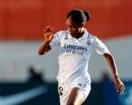Linda Caicedo durante el derbi madrileño. FOTO @realmadridfem