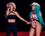 Anahí y Karol G cantaron juntas en Ciudad de México el 11 de junio de 2022. FOTO: TOMADA DE INSTAGRAM @anahI