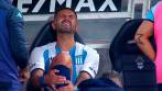 Cardona abandonó el terreno de juego por molestias en su tobillo derecho. FOTO: CORTESÍA. 