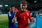 Los jugadores de la selección italiana celebran la victoria ante Inglaterra y su paso a los cuartos de final del Mundial Sub-20 en Argentina. FOTO TOMADA @Azzurri_En