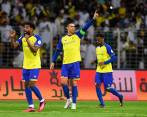 Cristiano Ronaldo festejando uno de sus cuatro tantos. FOTO @AlNassrFC
