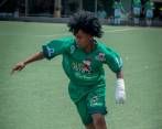 Ángelo durante el encuentro ante Atlético Nacional, partido en el que fue elegido como la figura. FOTO cortesía duver pérez, Los paisitas