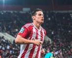 James Rodríguez durante el juego de este miércoles con el Olympiacos. FOTO @olympiacosfc