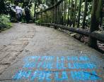 El parque lineal de Las Brisas luce varios mensajes de prevención y protesta contra las agresiones sexuales. FOTO Julio César Herrera