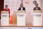 Íngrid Betancourt, Federico Gutiérrez y Sergio Fajardo en el debate presidencial de EL COLOMBIANO. FOTO: Carlos Velásquez