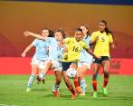 Juana Ortegón (número 16) fue uno de los bastiones del mediocampo colombiano en la Copa del Mundo de la Inidia. FOTO: CORTESÍA FEDERACIÓN COLOMBIANA DE FÚTBOL 