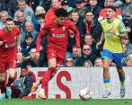 El delantero colombiano Luis Díaz ha jugado siete partidos con el Liverpool desde que se recuperó de la lesión en la rodilla que sufrió en octubre del año pasado. FOTO: TOMADA DEL TWITTER DE @LuisFDiaz19