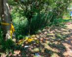 En este sector del barrio Fuente Clara fue abanadonado el cuerpo del fallecido con un cartel. FOTO: ANDRÉS FELIPE OSORIO GARCÍA