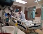 La imagen corresponde a la Unidad de Cuidados Intensivos UCI del hospital San Vicente Fundación sede Rionegro. En Oriente hay una ocupación de camas UCI superior al 90 %. FOTO JUAN ANTONIO SÁNCHEZ