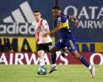 Rafael Santos Borré y Sebastián Villa, figuras de River y Boca. Aportan goles y dinámica en el ataque. FOTO twitter b. juniors