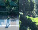 El intercambio de disparos se presentó cerca a los bloques I y H de la Universidad Externado. FOTOS: CAPTURA DE VIDEO