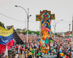 El “Monumento a la Resistencia” en Cali se construyó durante el paro nacional del 2021. FOTO TWITTER