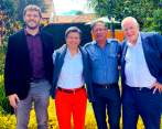 El presidente electo y Claudia López se reunieron con delegados de la Red de ciudades iberoamericanas y la organización Metropolis, tras las críticas de Petro le lanzó al Metro de Bogotá. FOTO: CORTESÍA
