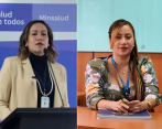 En la imagen la ministra de Salud, Carolina Corcho, y su lado la directora de Promoción y Prevención del Ministerio de Salud, Johanna Barbosa, señalada de hechos corruptos. FOTO CORTESÍA
