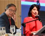 El presidente Gustavo Petro y la canciller de Perú Ana Cecilia Gervasi. FOTOS: TOMADAS DE TWITTER @petrogustavo Y @CancilleriaPeru
