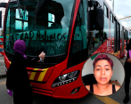 Protesta de mujeres terminó en disturbios por caso de abuso sexual contra Hilary Castro. Rayaron y rompieron vidrios de Transmilenio. La Policía intervino para proteger los bienes y normalizar el tráfico. FOTO Colprensa
