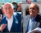 Joseph Blatter, expresidente de la Fifa y Michel Platini, expresidente de la Uefa. FOTOS: EFE