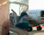 Hombre que abrió puerta de avión en Corea del Sur explicó por qué la abrió. Foto: Cortesía Yohap News Agency/Captura de videos. 