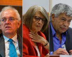 En la imagen, los ministros José Antonio Ocampo, de Hacienda, y Cecilia López, de Agricultura, y el director del DPN, Jorge Iván González. FOTO CARLOS VELÁSQUEZ Y COLPRENSA 