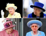 Sombro a tono y juego con sus abrigos y vestidos, así se veía Isabel II. FOTOS: GETTY, EFE y AFP