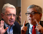 Los expresidentes Álvaro Uribe y César Gaviria, jefes del Centro Democrático y el Partido Conservador, respectivamente, se oponen a la reforma a la salud de Petro. FOTO COLPRENSA