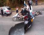 Una camioneta, tres carros, un bus y dos motos, los implicados en el accidente múltiple en Toscana. FOTOS: CORTESÍA