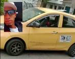 Dentro de este taxi fue asesinado en el barrio Niquía, de Bello, Cristian Andrés Ortega Mejía (detalle), de 29 años. FOTOS: CORTESÍA
