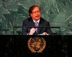 El presidente Gustavo Petro escribió el discurso que pronunció ante la Asamblea de la ONU. FOTO: AFP
