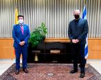 El ministro de Defensa Diego Molano sostuvo un encuentro con su homólogo israelí, Benny Gantz. FOTO TOMADA DE TWITTER @gantzbe