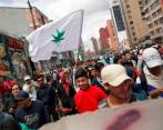 Marcha a favor del consumo recreativo de marihuana. FOTO: COLPRENSA
