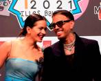 Rosalía y Raw Alejandro estuvieron junto el domingo en Coachella. FOTO EFE