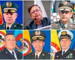 Estos son los oficiales que suenan para ocupar la cúpula militar en el gobierno del electo Gustavo Petro. FOTO Cortesía