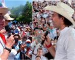 Gustavo Petro (izq.) y Federico Gutiérrez (der.) han optado por visitar plazas en distintas ciudades del país como fórmula para hacer política. FOTO Cortesía